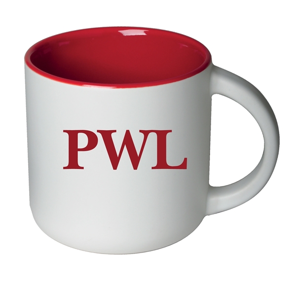 14 Oz. ceramic mug in two-tone with matte finish.... from ASI 74245 Nordic Co Inc / Nordic Nordic Promos