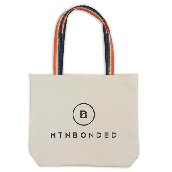 Rainbow Cotton Tote Bag with bottom gusset construction, eco-friendly fabric, and... from ASI 41630 Brave USA / Brave USA USA Bags
