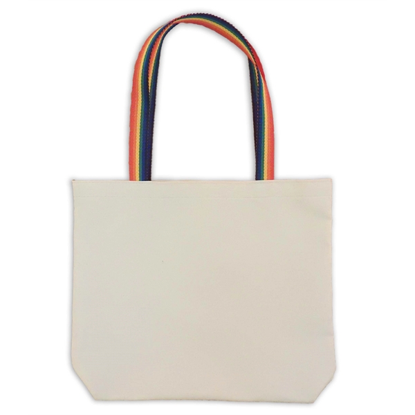 Rainbow Cotton Tote Bag with bottom gusset construction, eco-friendly fabric, and... from ASI 41630 Brave USA / Brave USA USA Bags