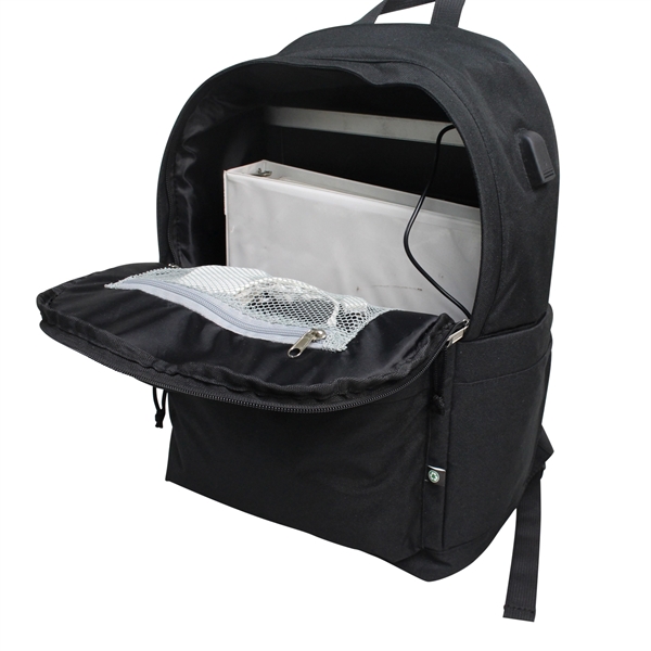 This classic computer backpack is made of eco friendly recycled PET... from ASI 79384 Preferred Nation Inc