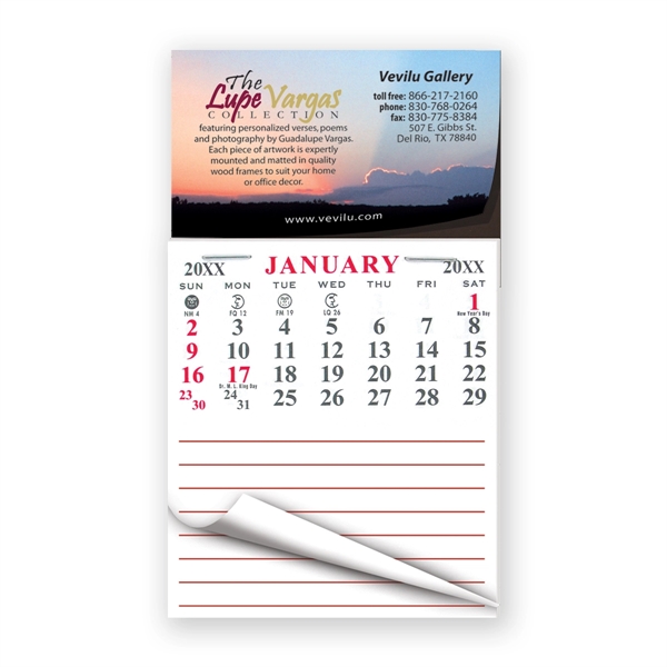 Peel and stick calendar pad magnet.... from ASI 93520 Ventura Inc
