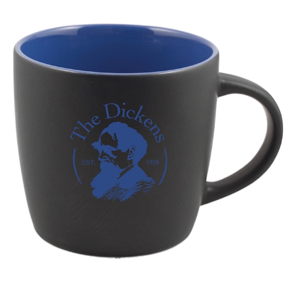 12 Oz. ceramic mug. Matte Black on the outside.... from ASI 74245 Nordic Co Inc / Nordic Nordic Promos