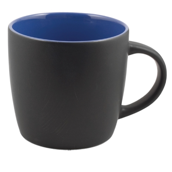 12 Oz. ceramic mug. Matte Black on the outside.... from ASI 74245 Nordic Co Inc / Nordic Nordic Promos