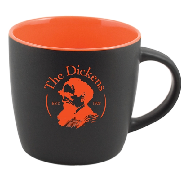 12 Oz. ceramic mug. Matte Black on the outside.... from ASI 74245 Nordic Co Inc / Nordic Nordic Promos