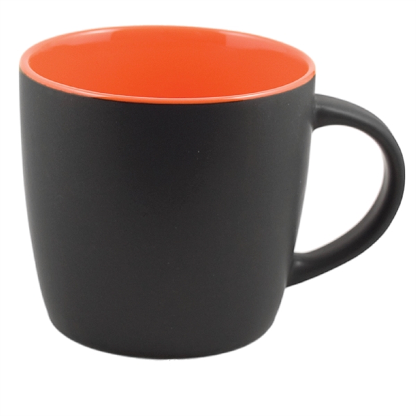 12 Oz. ceramic mug. Matte Black on the outside.... from ASI 74245 Nordic Co Inc / Nordic Nordic Promos