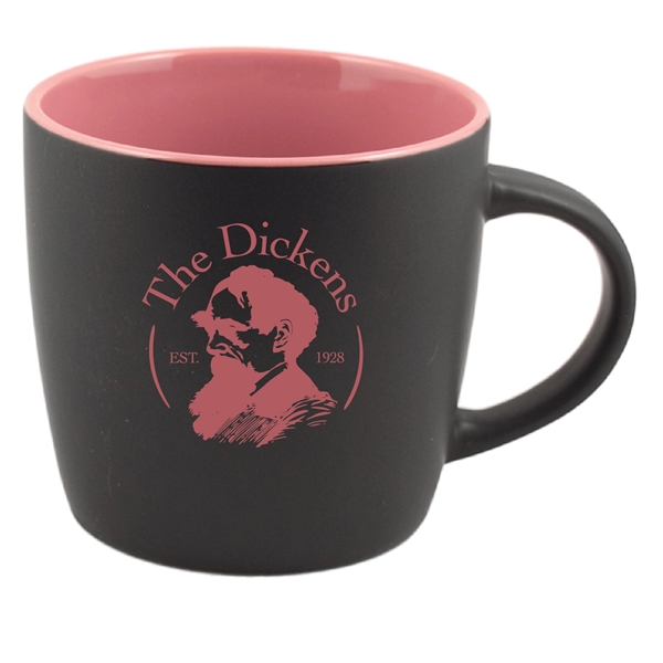 12 Oz. ceramic mug. Matte Black on the outside.... from ASI 74245 Nordic Co Inc / Nordic Nordic Promos