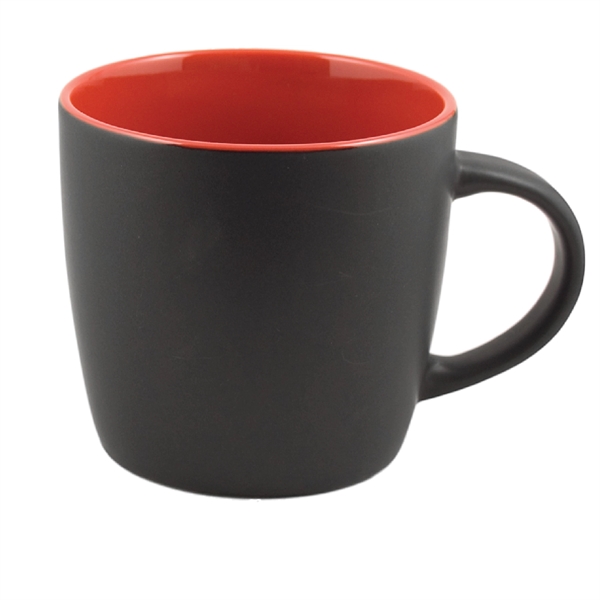 12 Oz. ceramic mug. Matte Black on the outside.... from ASI 74245 Nordic Co Inc / Nordic Nordic Promos