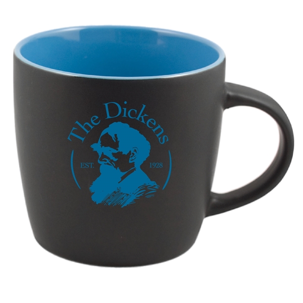 12 Oz. ceramic mug. Matte Black on the outside.... from ASI 74245 Nordic Co Inc / Nordic Nordic Promos