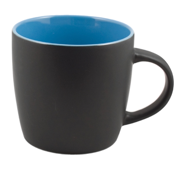 12 Oz. ceramic mug. Matte Black on the outside.... from ASI 74245 Nordic Co Inc / Nordic Nordic Promos