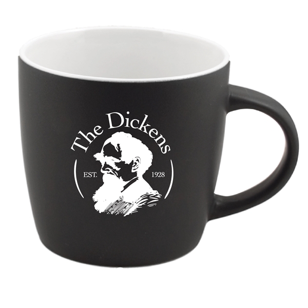12 Oz. ceramic mug. Matte Black on the outside.... from ASI 74245 Nordic Co Inc / Nordic Nordic Promos