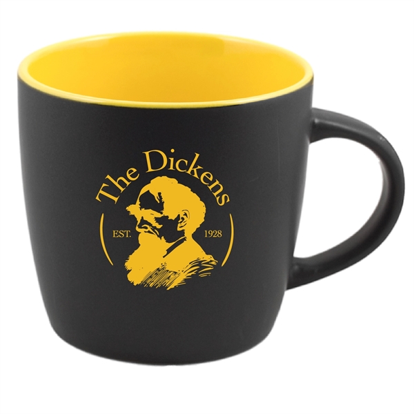 12 Oz. ceramic mug. Matte Black on the outside.... from ASI 74245 Nordic Co Inc / Nordic Nordic Promos