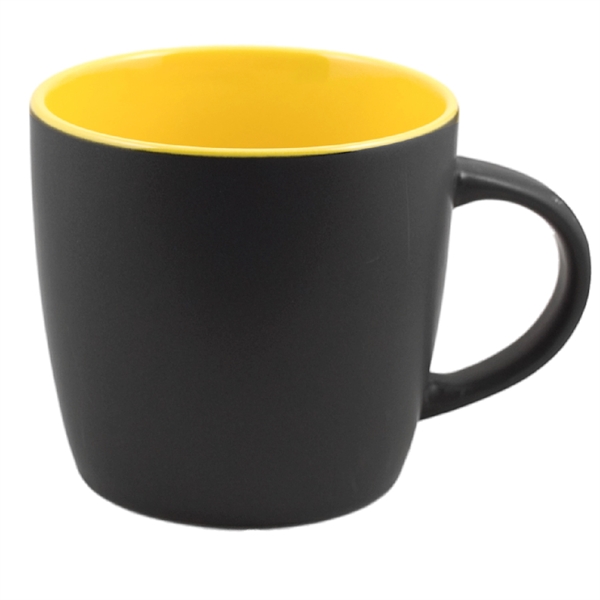 12 Oz. ceramic mug. Matte Black on the outside.... from ASI 74245 Nordic Co Inc / Nordic Nordic Promos