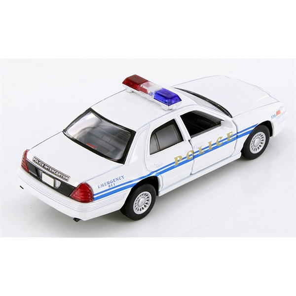 Die cast metal white police car.... from ASI 85620 H M Schmidt Co Inc / Traveling Billboard