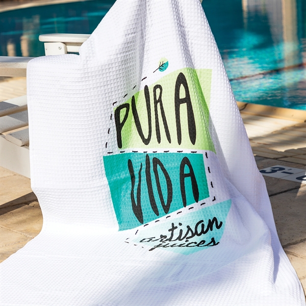 35" x 60" cotton waffle beach towel made of 100% U.S.... from ASI 90913 Terry Town