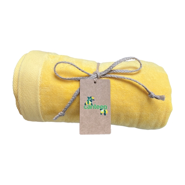 2.5" x 4" custom hang tag made of Kraft paper attaches... from ASI 90913 Terry Town