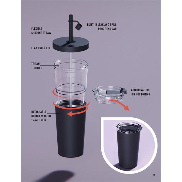 2 in 1 See-Through Straw Tumbler with Detachable Insulated Mug with... from ASI 31518 ADNART