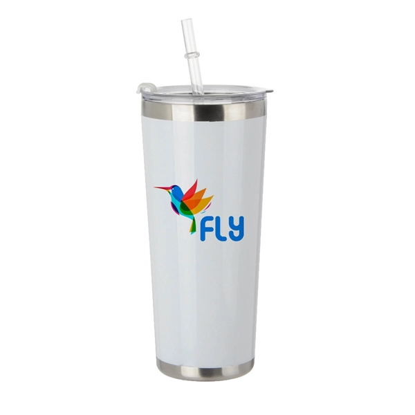 20 oz. stainless steel tumbler with plastic reusable straw.... from ASI 63549 Jornik Manufacturing Corp / Jornik