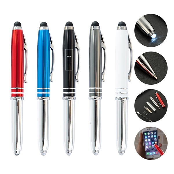 Stylus pen with LED light plus 1 color silkscreen imprint or... from ASI 37218 Athena Promo (tm)