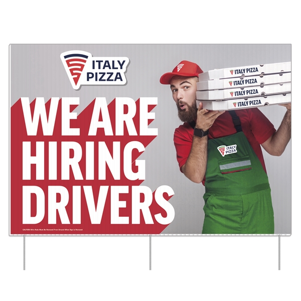 Corrugated Plastic Sign w/ 3 Rods: full color, full bleed (32"x48").... from ASI 56950 Gill Studios Inc / Gill-Line®