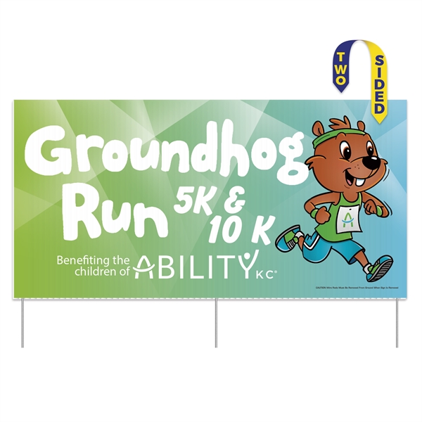 Corrugated Plastic Sign w/ 3 Rods: full color, full bleed, (24"x48").... from ASI 56950 Gill Studios Inc / Gill-Line®