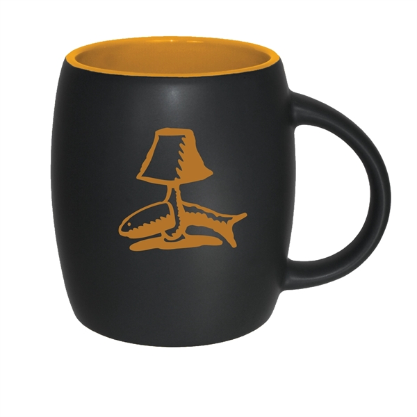 12 Oz. two-tone ceramic barrel mug with a black matte finish.... from ASI 74245 Nordic Co Inc / Nordic Nordic Promos