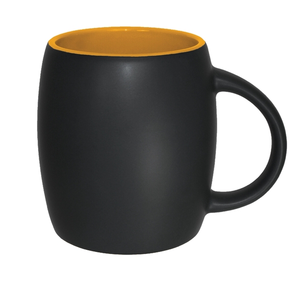 12 Oz. two-tone ceramic barrel mug with a black matte finish.... from ASI 74245 Nordic Co Inc / Nordic Nordic Promos