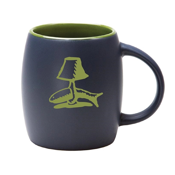 12 Oz. two-tone ceramic barrel mug with a black matte finish.... from ASI 74245 Nordic Co Inc / Nordic Nordic Promos