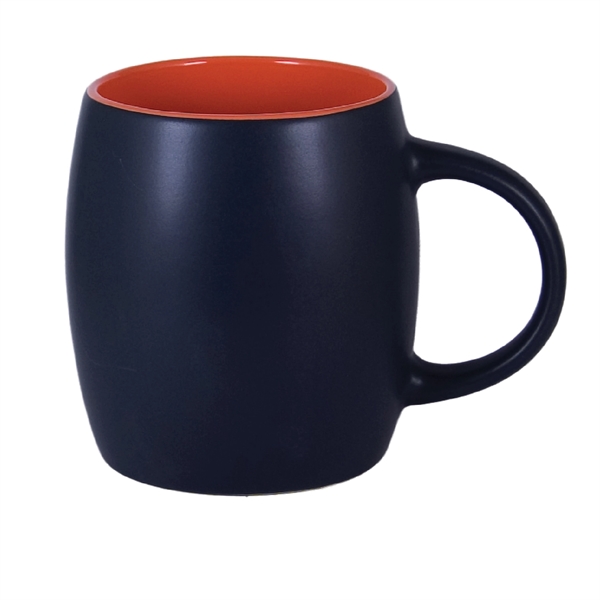 12 Oz. two-tone ceramic barrel mug with a black matte finish.... from ASI 74245 Nordic Co Inc / Nordic Nordic Promos