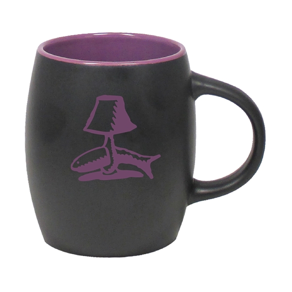 12 Oz. two-tone ceramic barrel mug with a black matte finish.... from ASI 74245 Nordic Co Inc / Nordic Nordic Promos