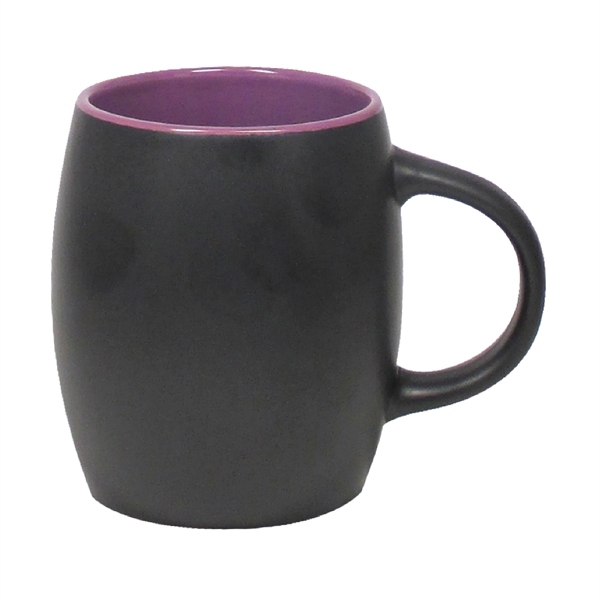 12 Oz. two-tone ceramic barrel mug with a black matte finish.... from ASI 74245 Nordic Co Inc / Nordic Nordic Promos