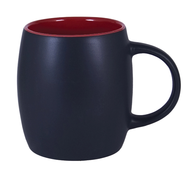 12 Oz. two-tone ceramic barrel mug with a black matte finish.... from ASI 74245 Nordic Co Inc / Nordic Nordic Promos