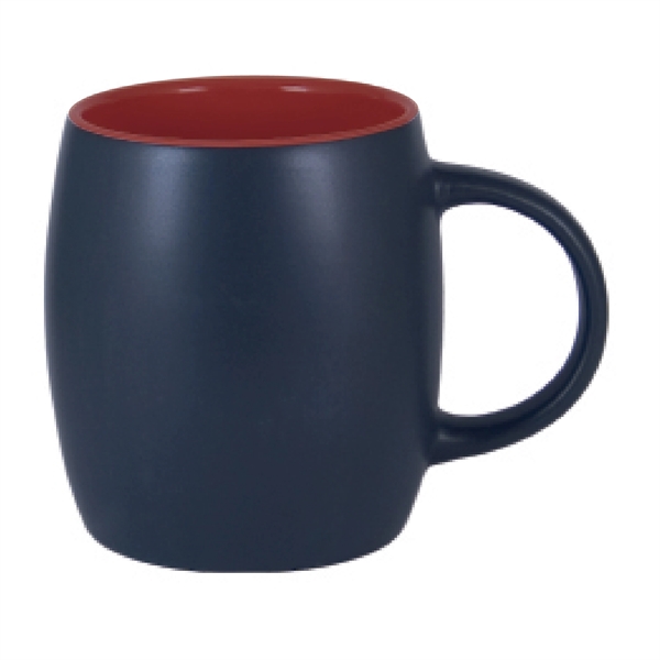 12 Oz. two-tone ceramic barrel mug with a black matte finish.... from ASI 74245 Nordic Co Inc / Nordic Nordic Promos