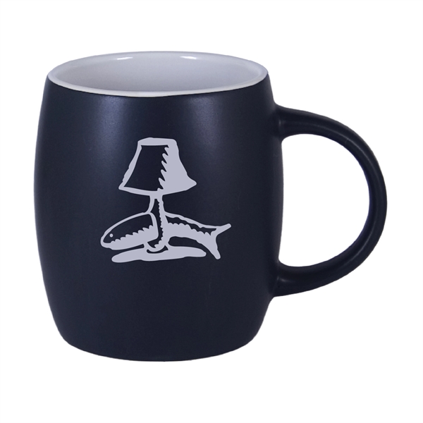 12 Oz. two-tone ceramic barrel mug with a black matte finish.... from ASI 74245 Nordic Co Inc / Nordic Nordic Promos
