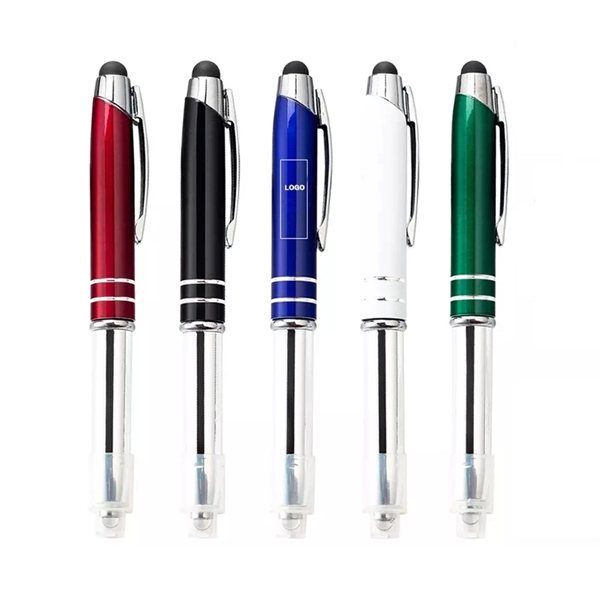 Stylus Pen with LED Flashlight plus 1C1P silkscreen imprint or laser... from ASI 37218 Athena Promo (tm)