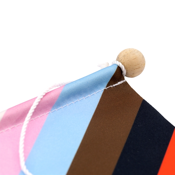 9" x 12" polyester rainbow pride flag banner with wooden dowel... from ASI 52263 EMT