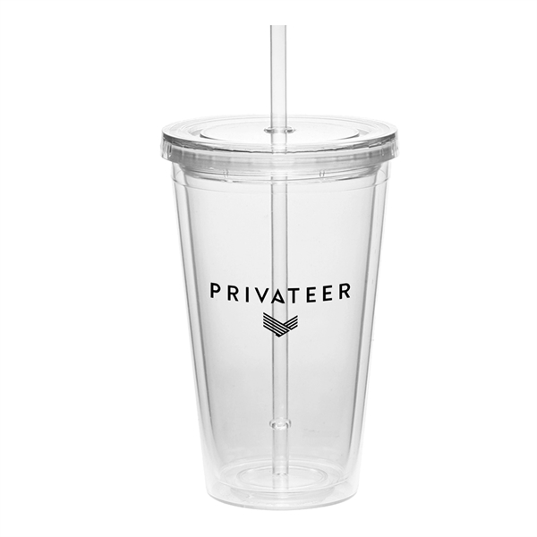 16 oz Acrylic plastic cup with straw.... from ASI 52710 Lincoln Line
