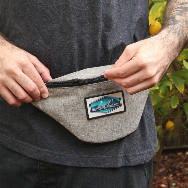 An insulated fanny pack with a vegan leather back and adjustable... from ASI 61966 HPG / Best Promotions USA