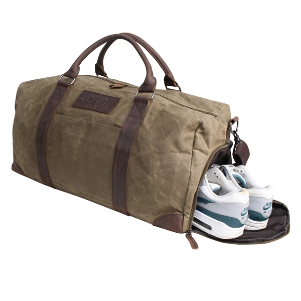 This rustic waxed canvas duffle has a timeless vintage appeal. Made... from ASI 79384 Preferred Nation Inc