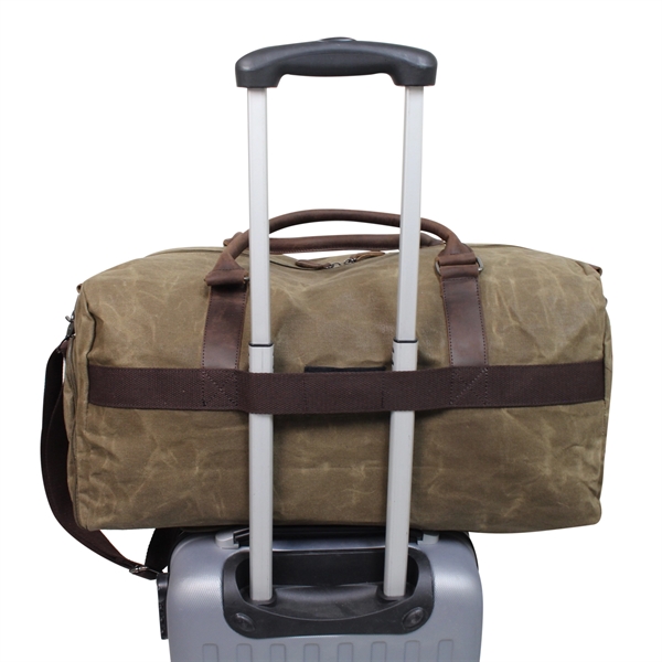 This rustic waxed canvas duffle has a timeless vintage appeal. Made... from ASI 79384 Preferred Nation Inc