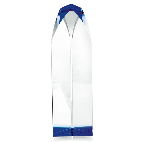 Optical crystal tower award with blue accent color.... from ASI 84592 St Regis Group / St Regis