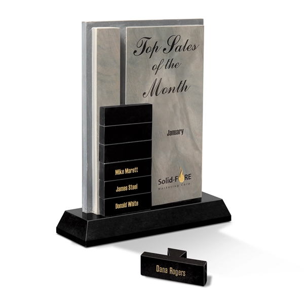 Award with a charcoal and multicolored slate etch surfaces sitting atop... from ASI 93986 Visions/Awardcraft / Visions Awards