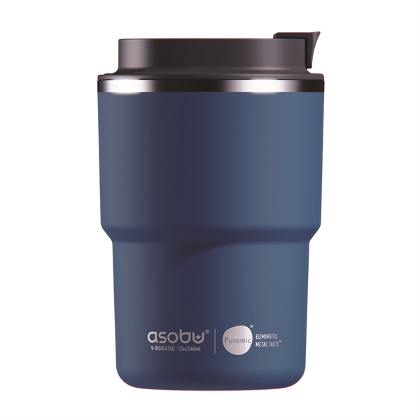 Double wall 12 ounce coffee mug with screw-top leak proof lid.... from ASI 31518 ADNART