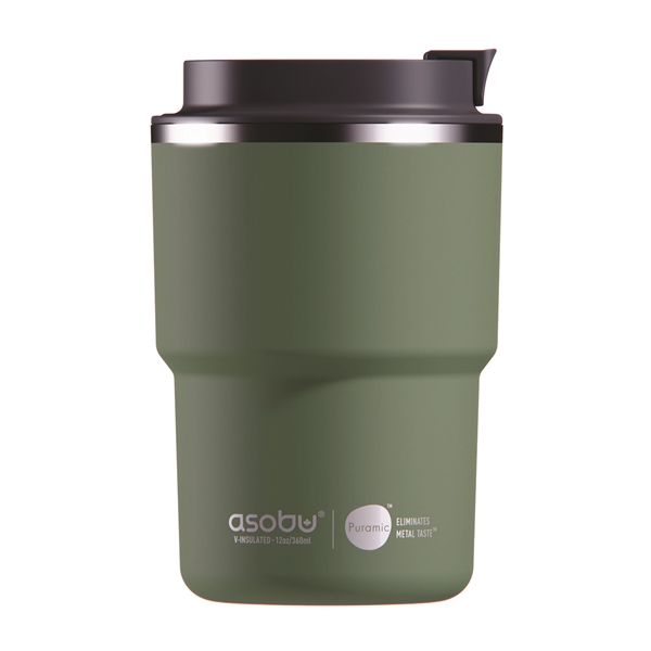 Double wall 12 ounce coffee mug with screw-top leak proof lid.... from ASI 31518 ADNART