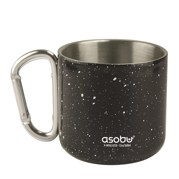 Double wall stainless steel mug with carabiner clip handle.... from ASI 31518 ADNART