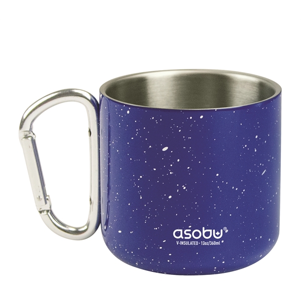 Double wall stainless steel mug with carabiner clip handle.... from ASI 31518 ADNART