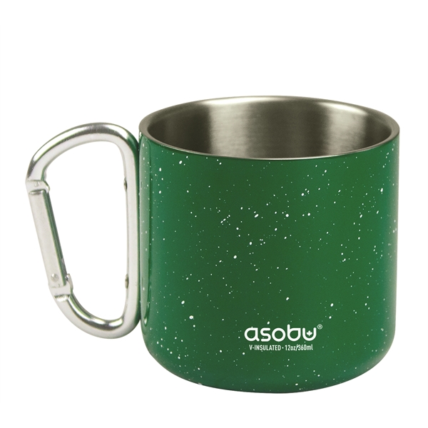 Double wall stainless steel mug with carabiner clip handle.... from ASI 31518 ADNART