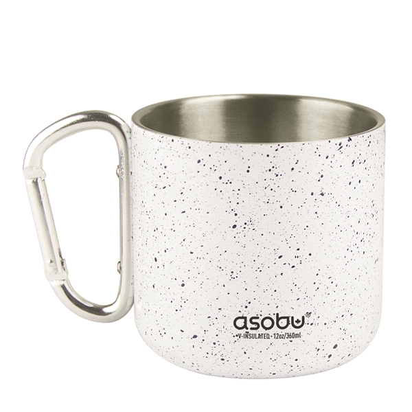 Double wall stainless steel mug with carabiner clip handle.... from ASI 31518 ADNART