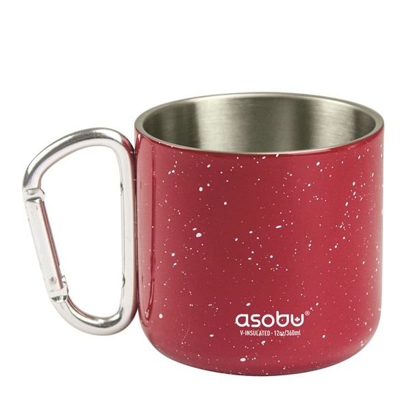 Double wall stainless steel mug with carabiner clip handle.... from ASI 31518 ADNART