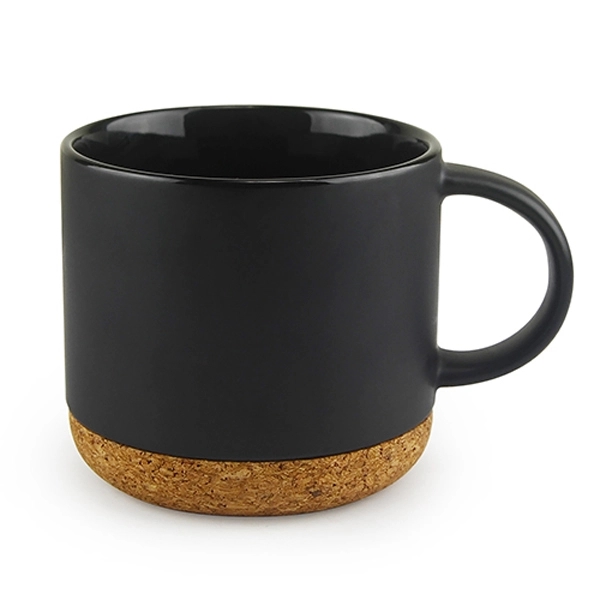 Sleek and minimalist style ceramic big mug with built-in cork coaster.... from ASI 31518 ADNART