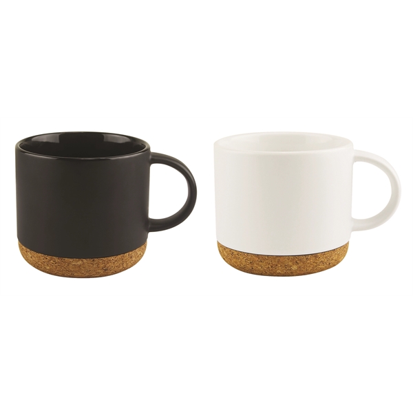 Sleek and minimalist style ceramic big mug with built-in cork coaster.... from ASI 31518 ADNART
